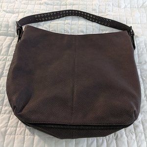 Black Rivet Grey Leather Purse
